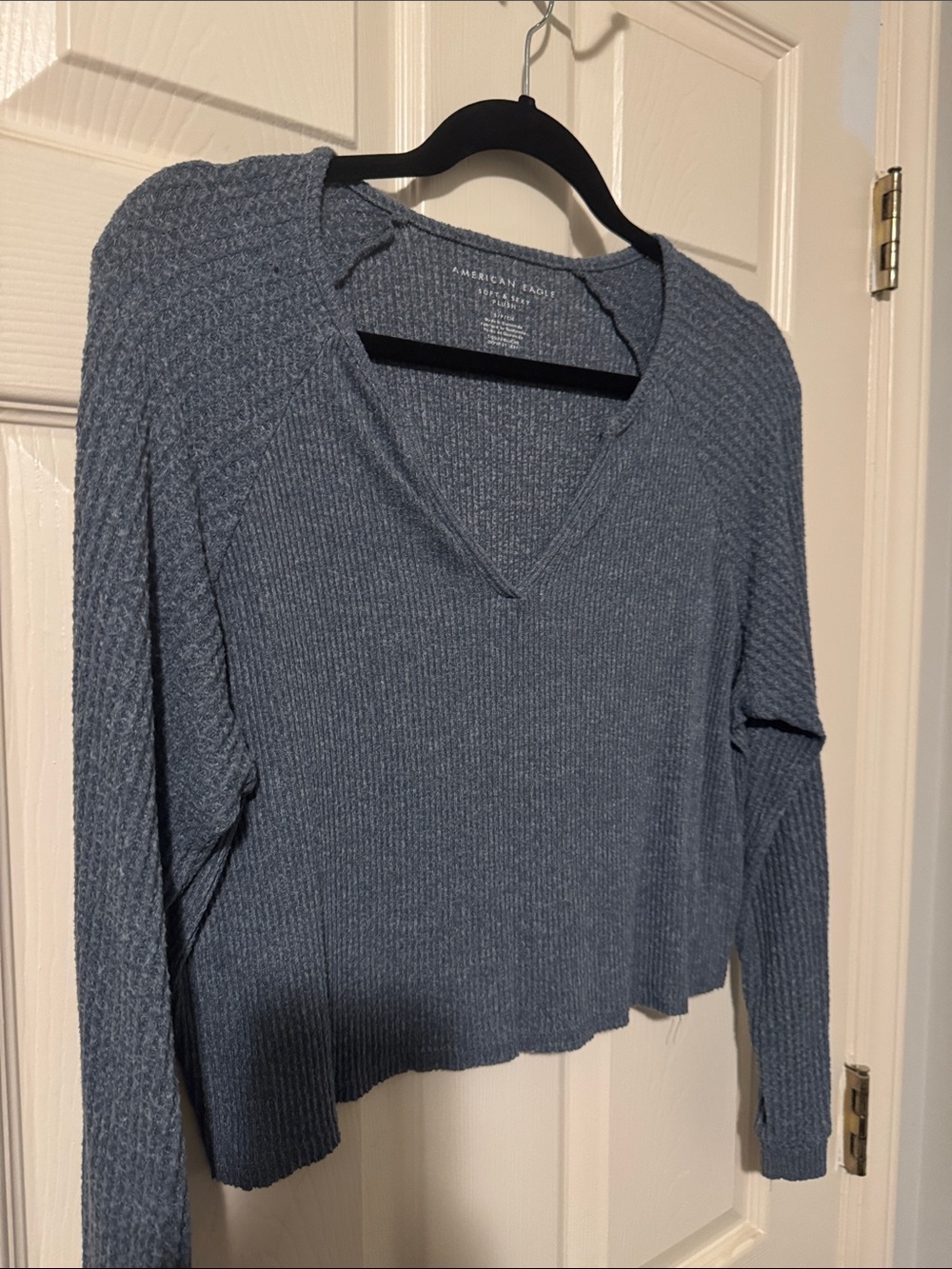 American Eagle Outfitters Slate Blue V-Neck